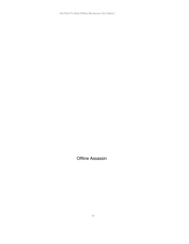Offline Assassin PDF Download – Unknown Author