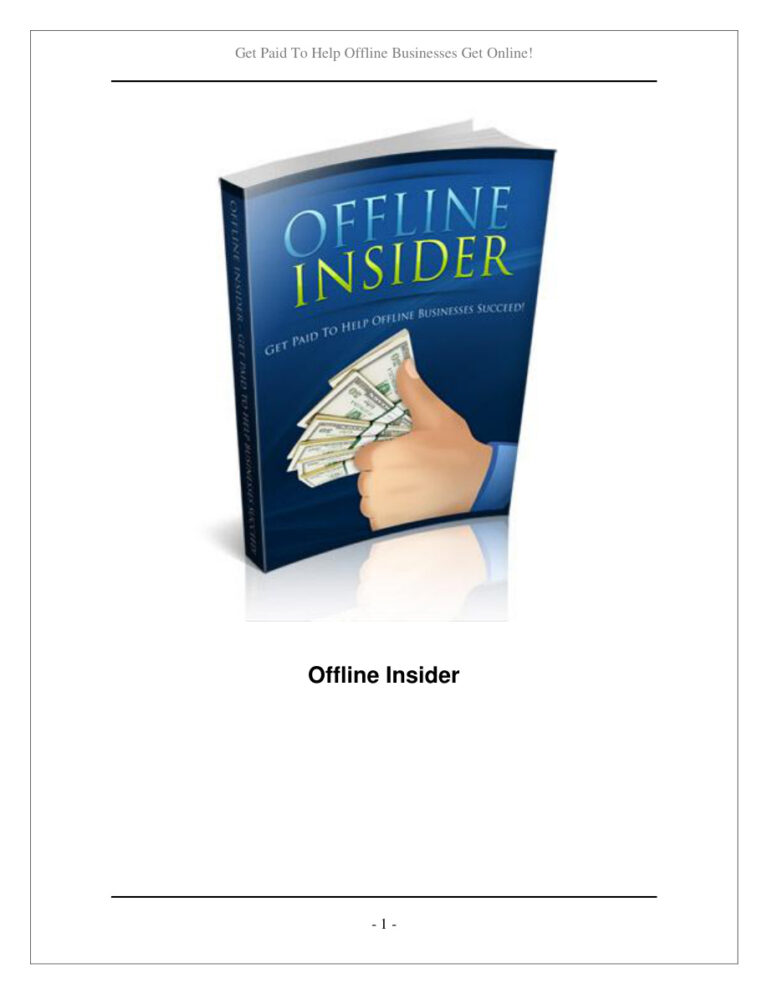 Offline Insider PDF Download – Unknown Author