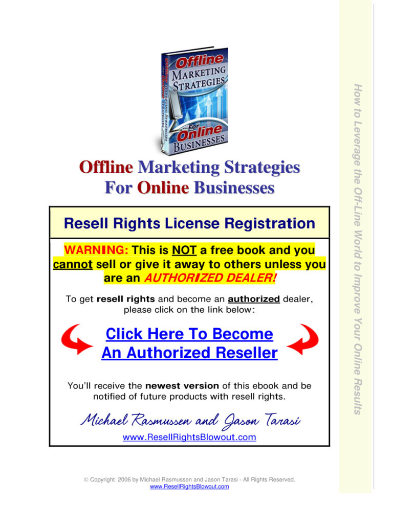 Offline Marketing Strategies for Online Businesses PDF Download – Unknown Author