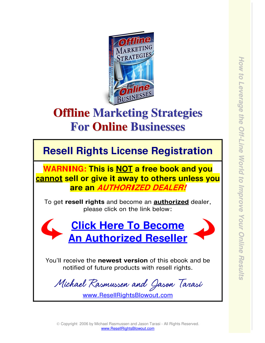 Offline Marketing Strategies for Online Businesses PDF Download