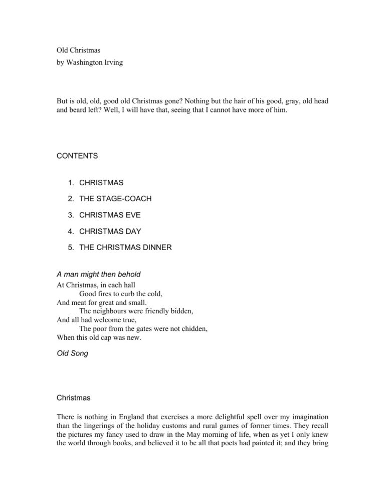 Old Christmas PDF Download – Washington Irving
