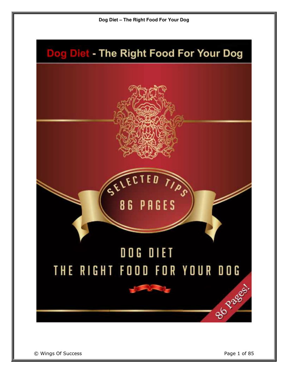 Dog Diet: The Right Food for Your Dog PDF Download