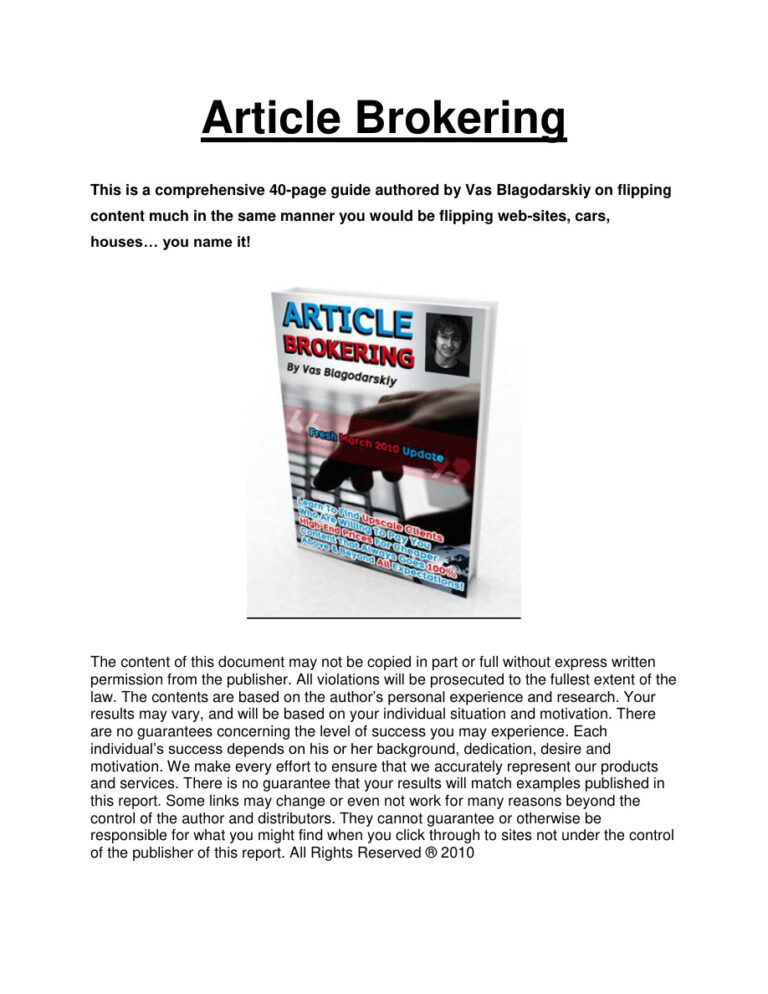 Article Brokering PDF Download – Unknown Author