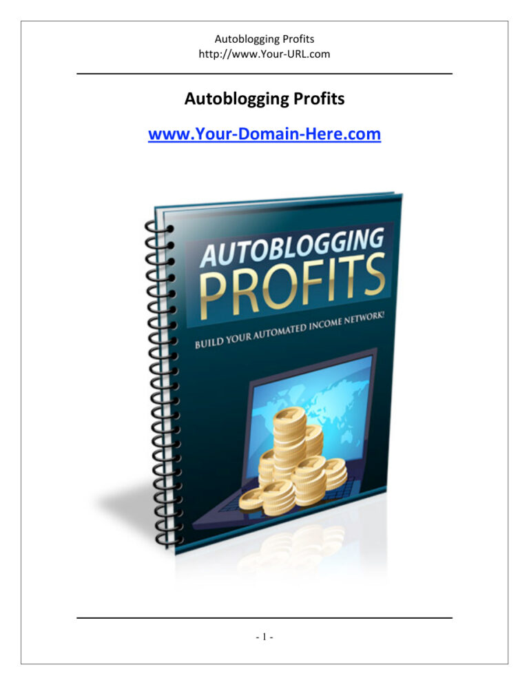Autoblogging Profits PDF Download – Unknown Author