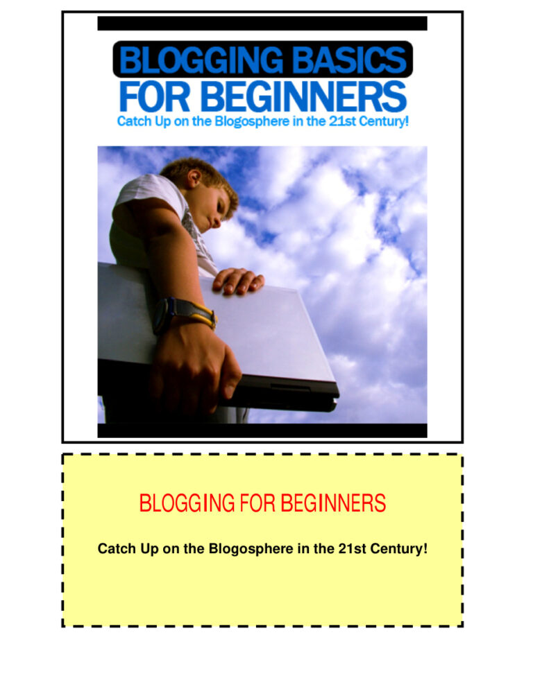 Blogging Basics for Beginners PDF Download – Unknown Author
