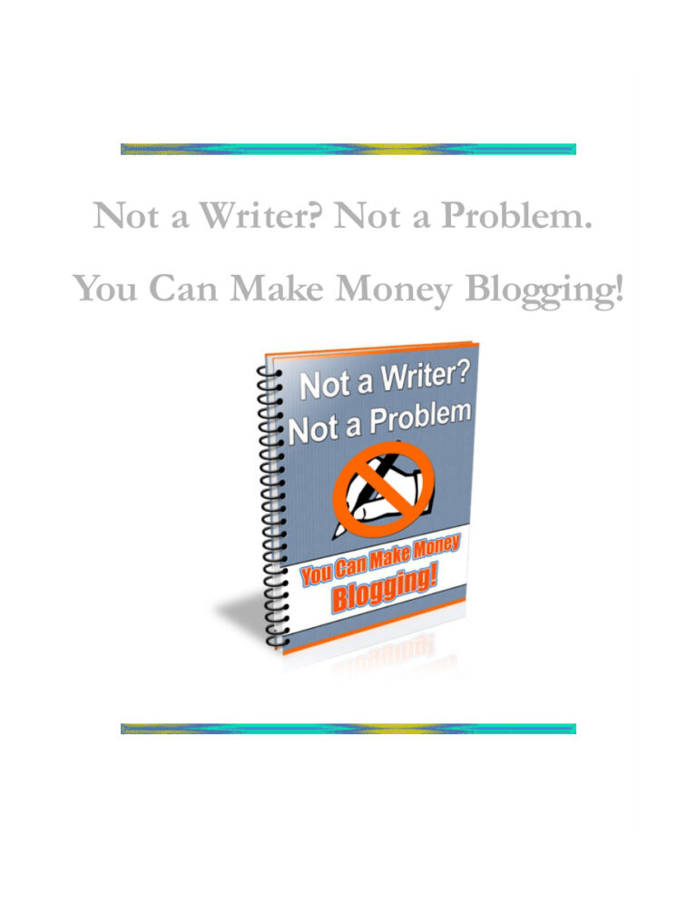 Not a Writer? Not a Problem! PDF Download – Unknown Author