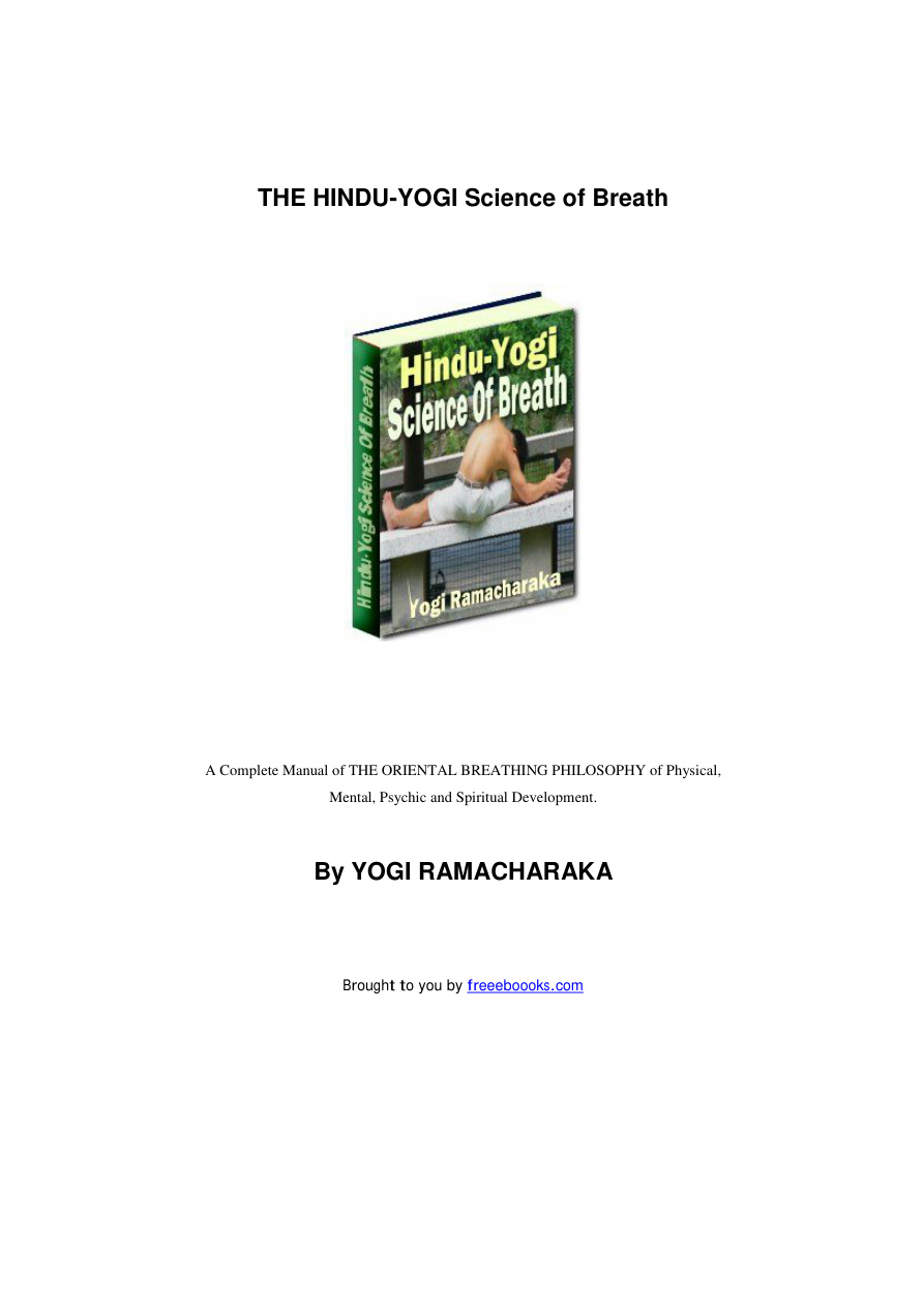The Hindu Yogi Science of Breath PDF Download