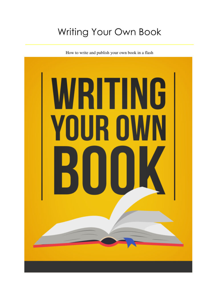 Writing Your Own Book PDF Download – Unknown Author