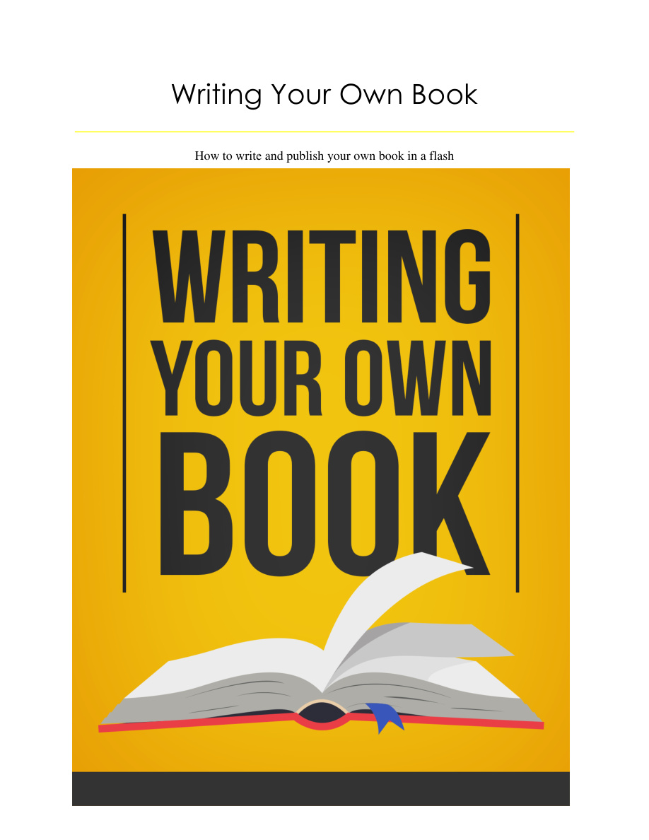 Writing Your Own Book PDF Download