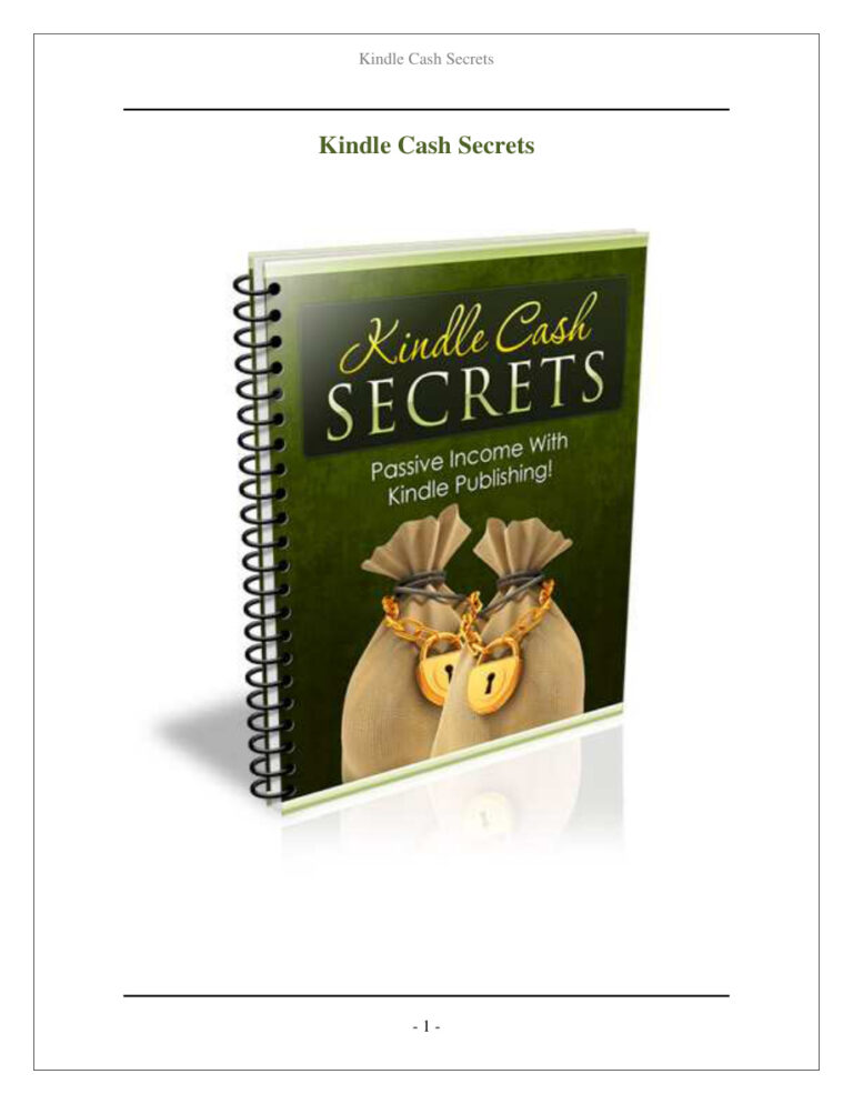 Kindle Cash Secrets PDF Download – Unknown Author