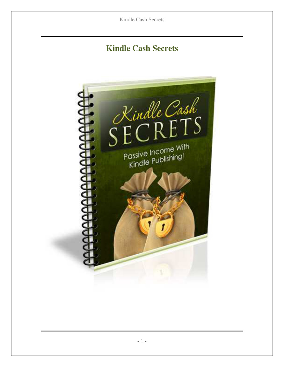 Kindle Cash Secrets PDF Download