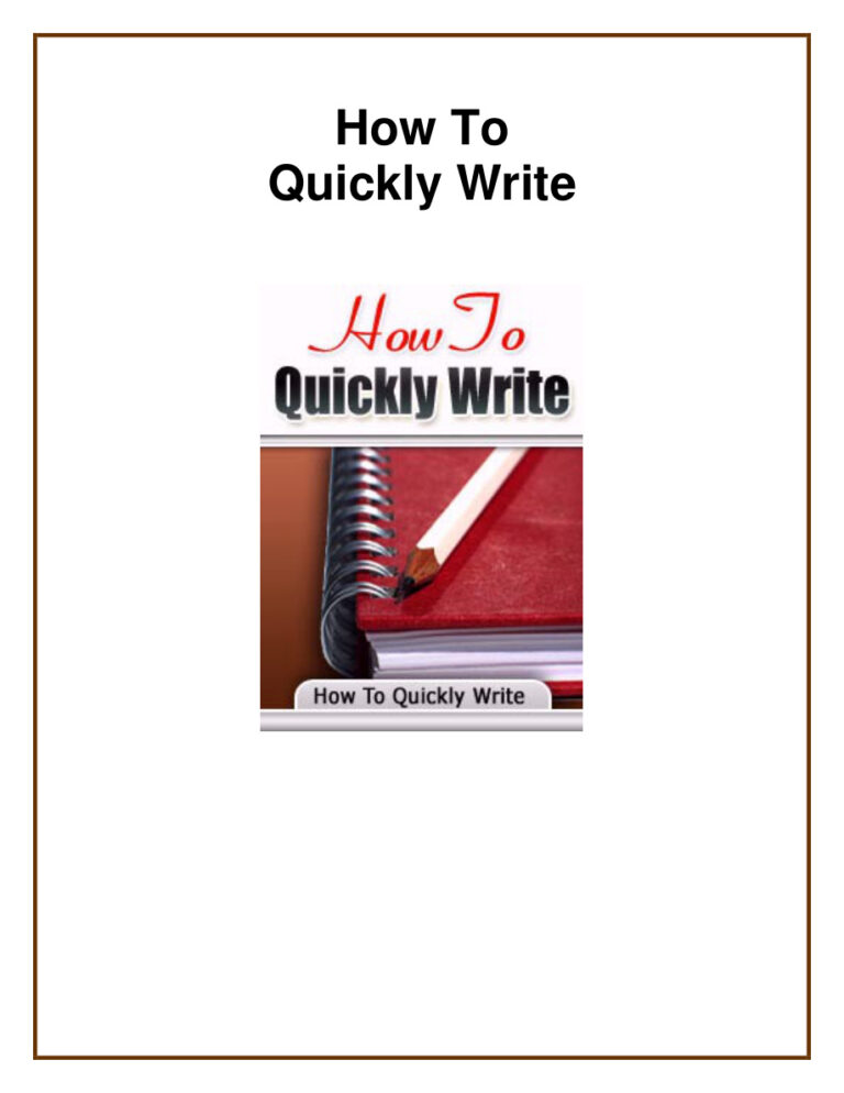 How to Quickly Write PDF Download – Unknown Author