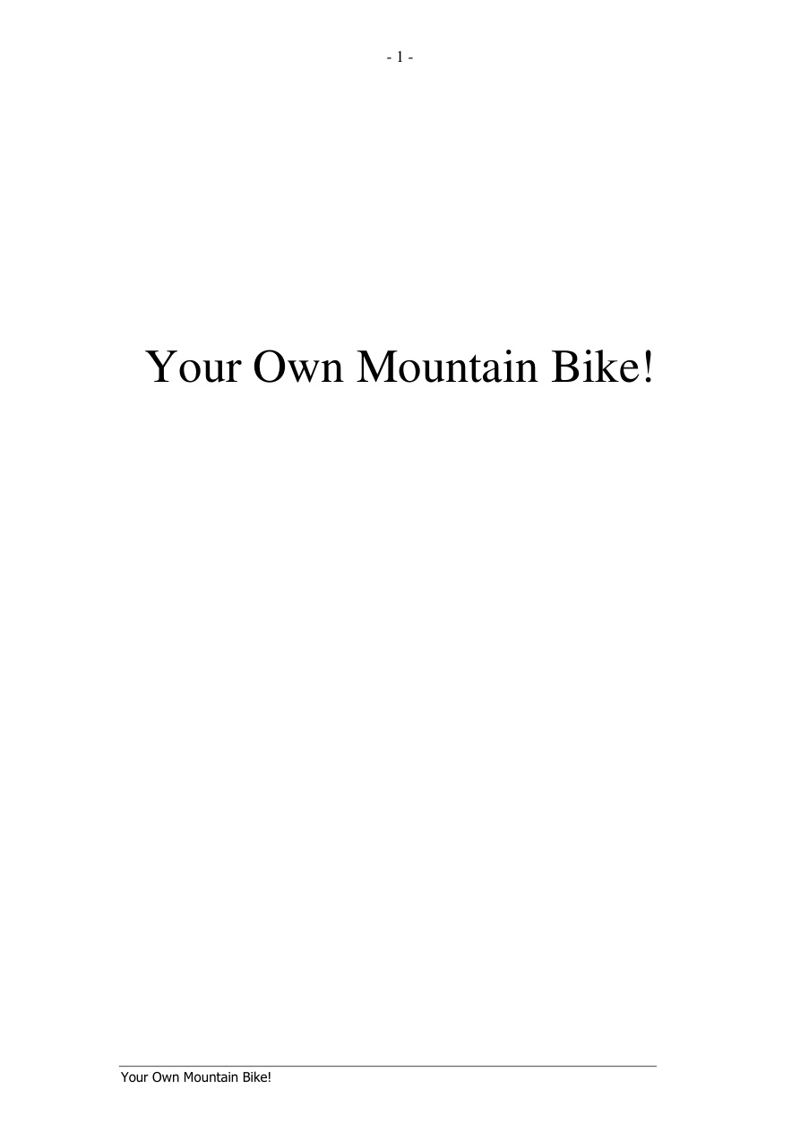 Your Own Mountain Bike PDF Download