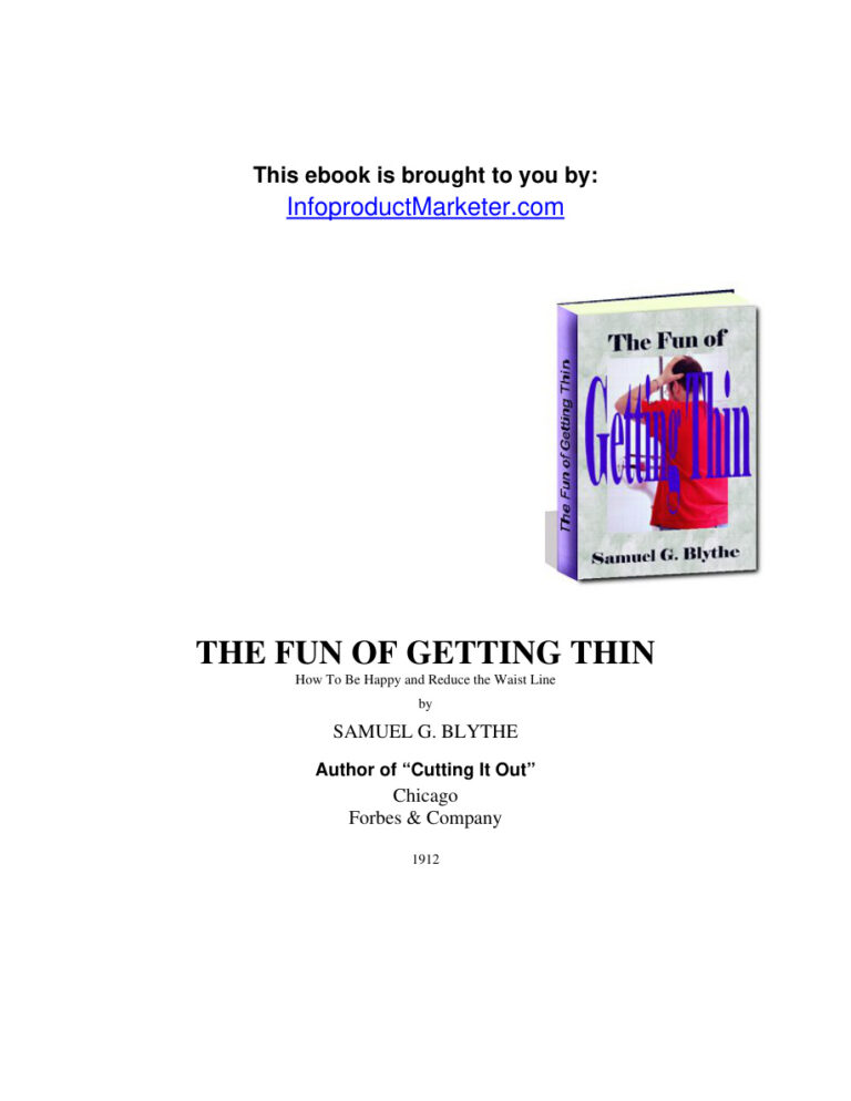 The Fun of Getting Thin PDF Download – Samuel G. Blythe