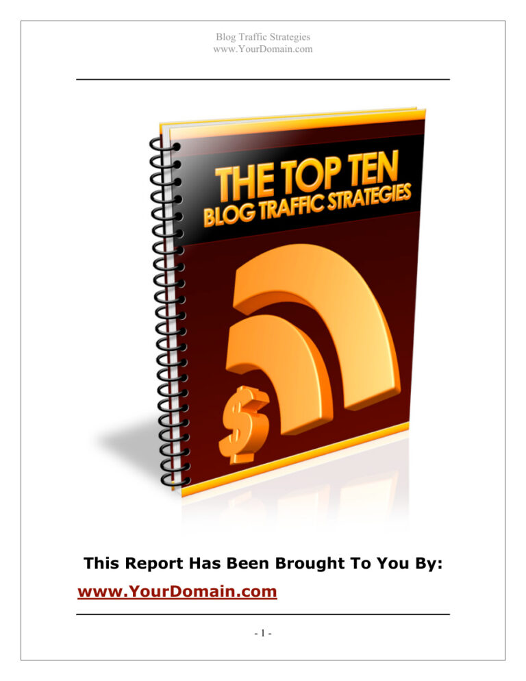 Top Ten Blog Traffic Strategies PDF Download – Unknown Author