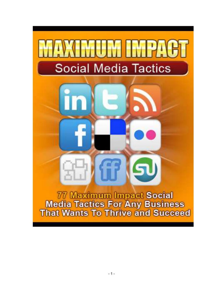 Maximum Impact Social Media Tactics PDF Download – Unknown Author