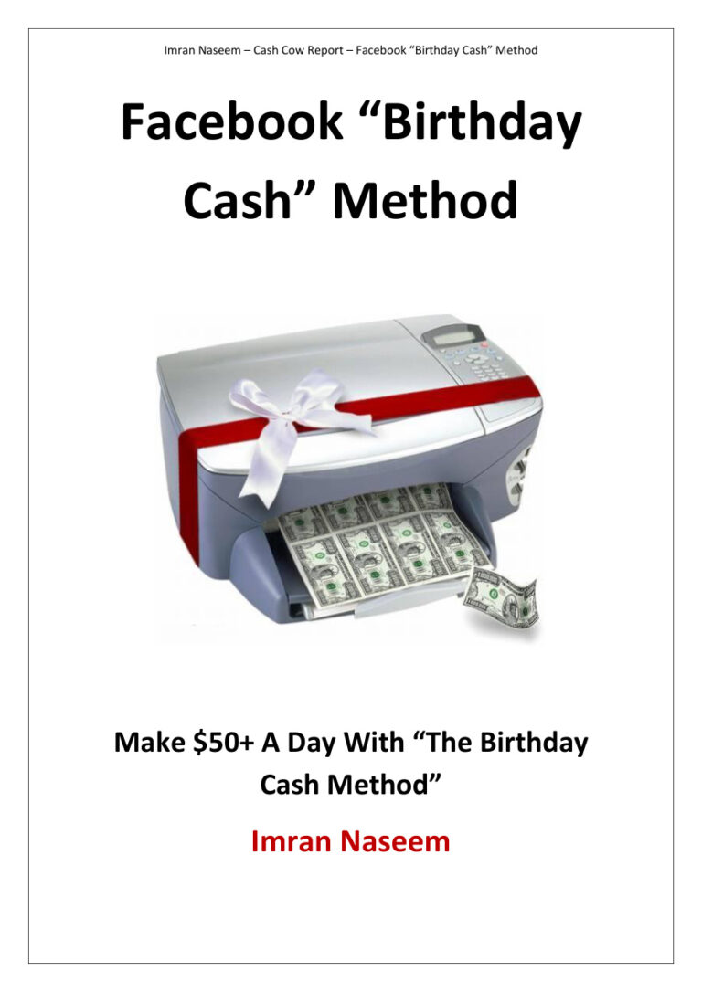Facebook Birthday Cash Method PDF Download – Unknown Author