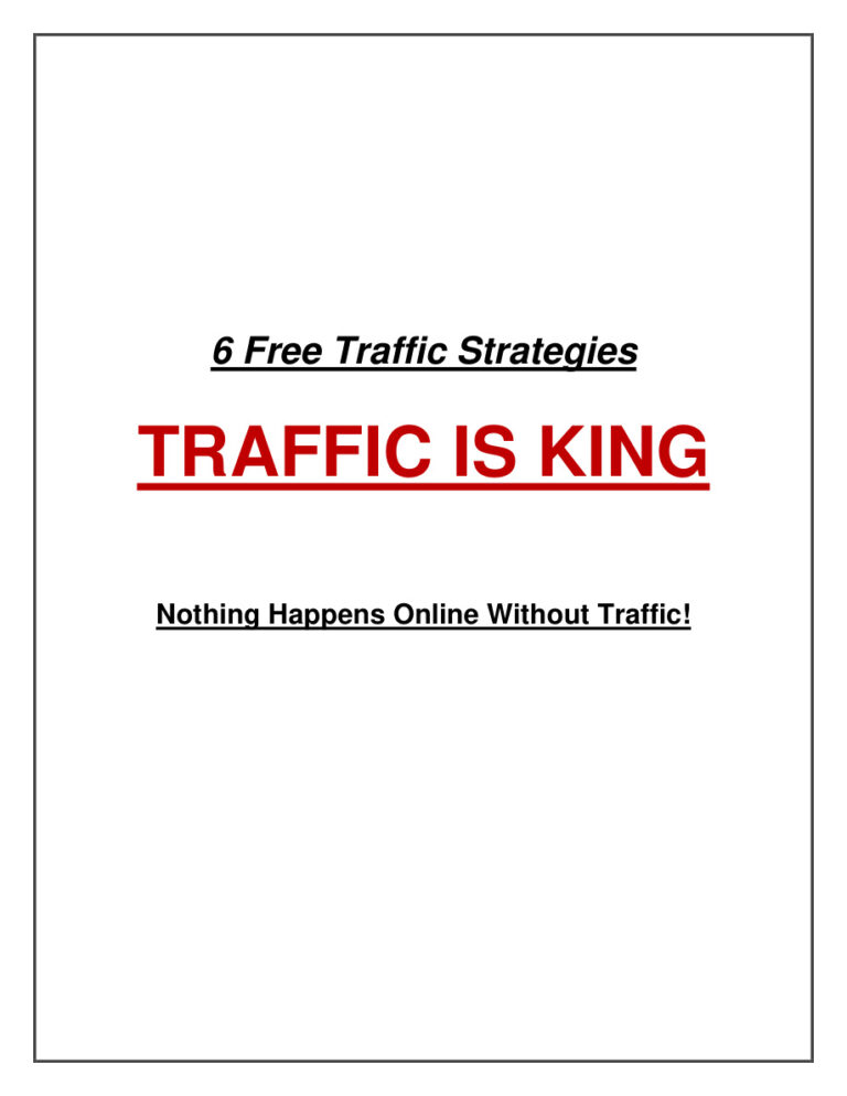 Traffic Is King PDF Download – Unknown Author