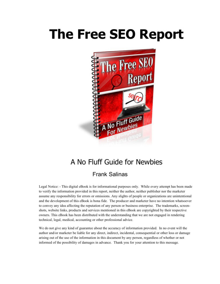 The Free SEO PDF Download – Unknown Author