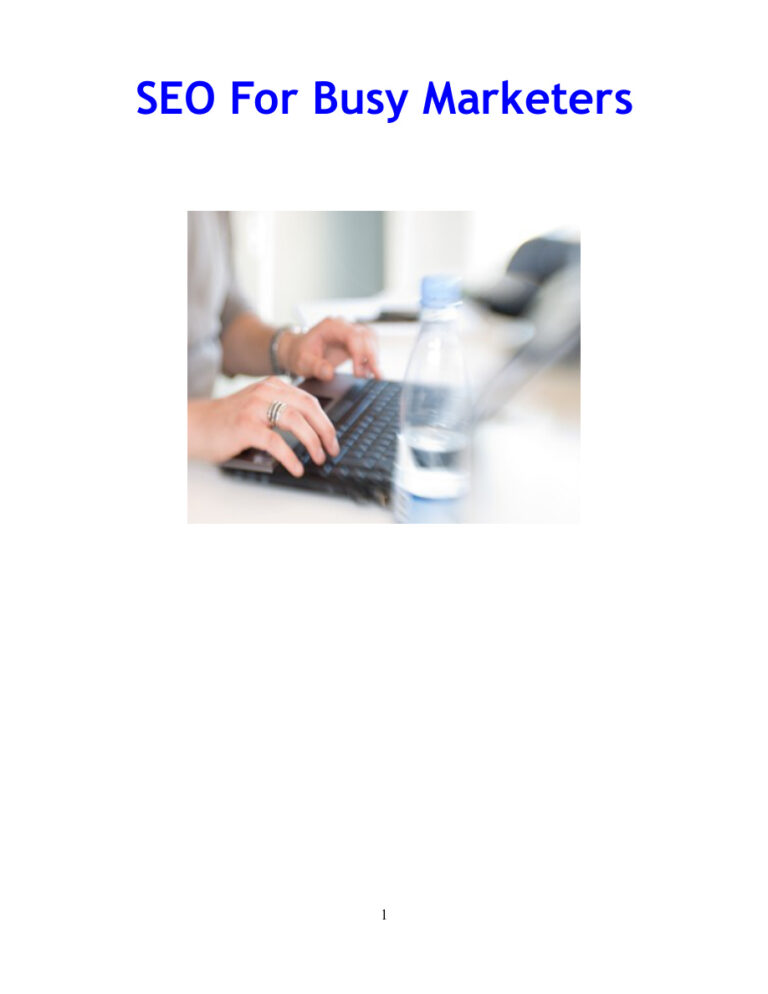 SEO for Busy Marketers PDF Download – Unknown Author