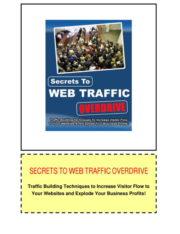 Secrets to Web Traffic Overdrive PDF Download – Unknown Author