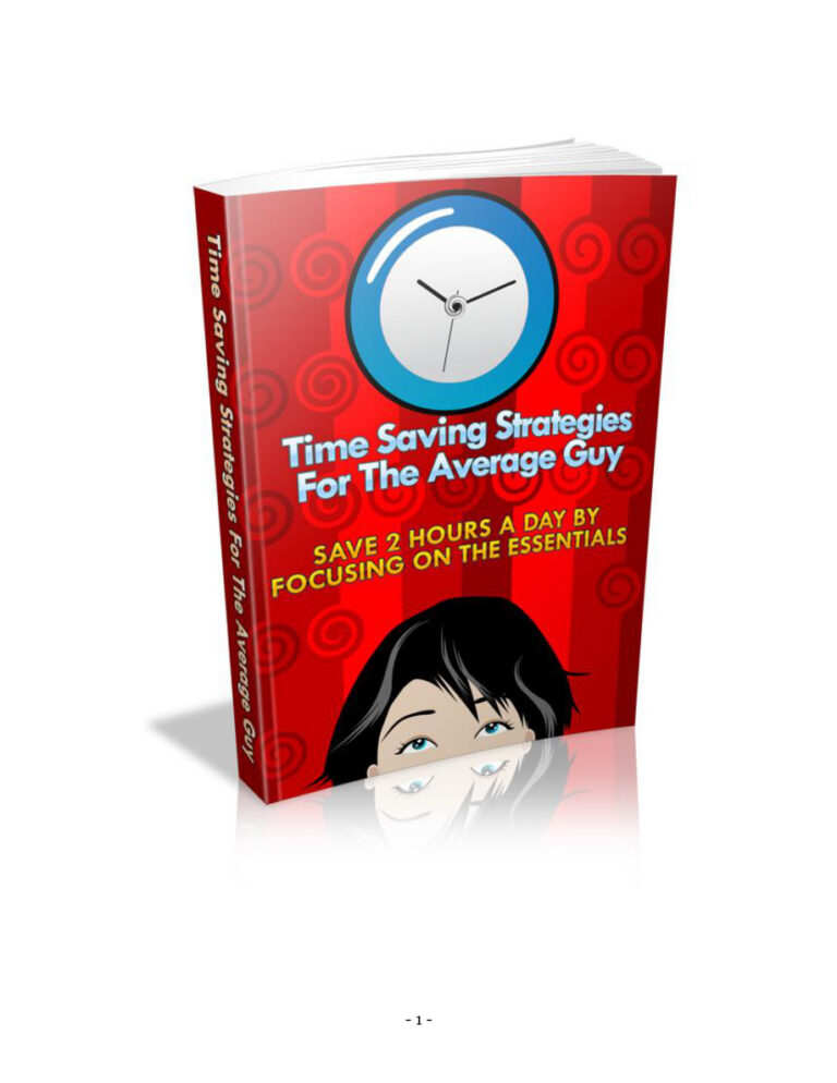 Time Saving Strategies for the Average Guy PDF Download – Unknown Author