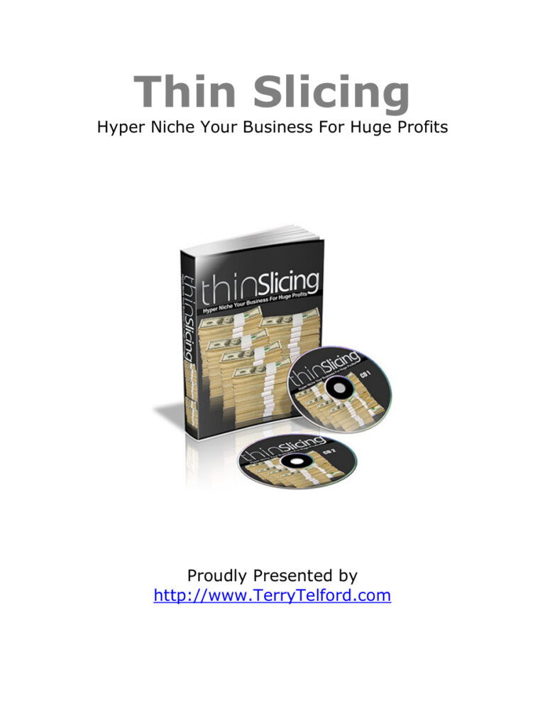 Thin-Slicing: Hyper-Niche Your Business PDF Download – Unknown Author
