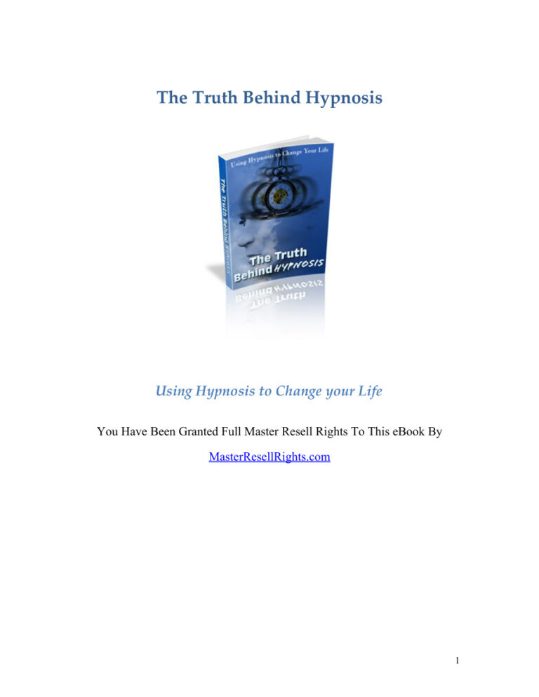 The Truth Behind Hypnosis PDF Download – Unknown Author