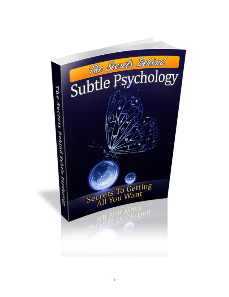 The Secrets Behind Subtle Psychology PDF Download – Unknown Author