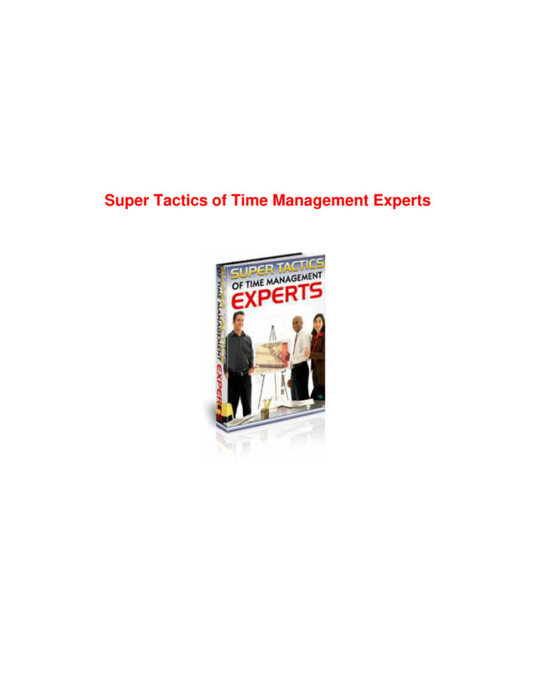 Super Tactics of Time Management Experts PDF Download – Unknown Author