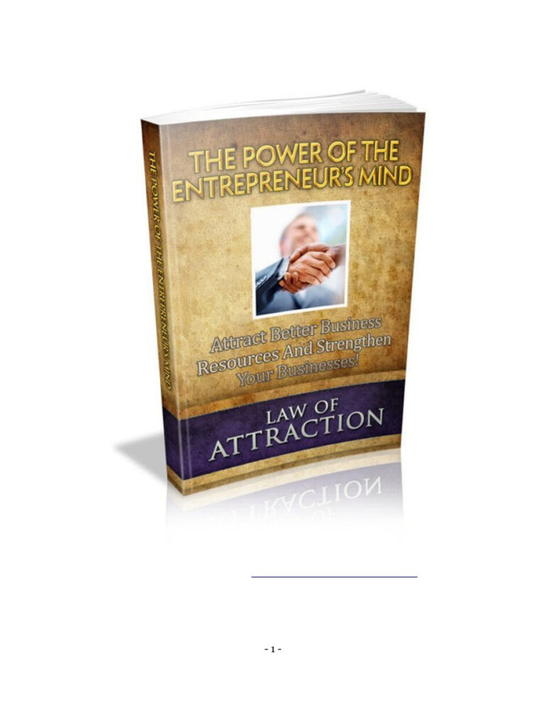 The Power of the Entrepreneur’s Mind PDF Download – Unknown Author