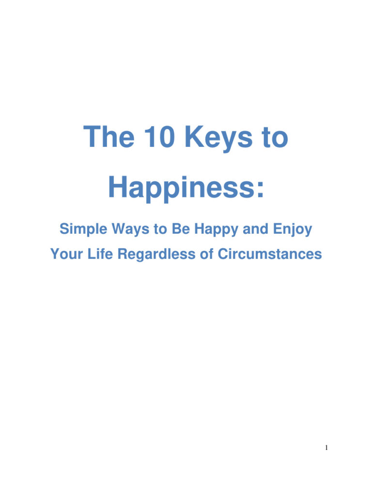 The 10 Keys to Happiness PDF Download – Unknown Author