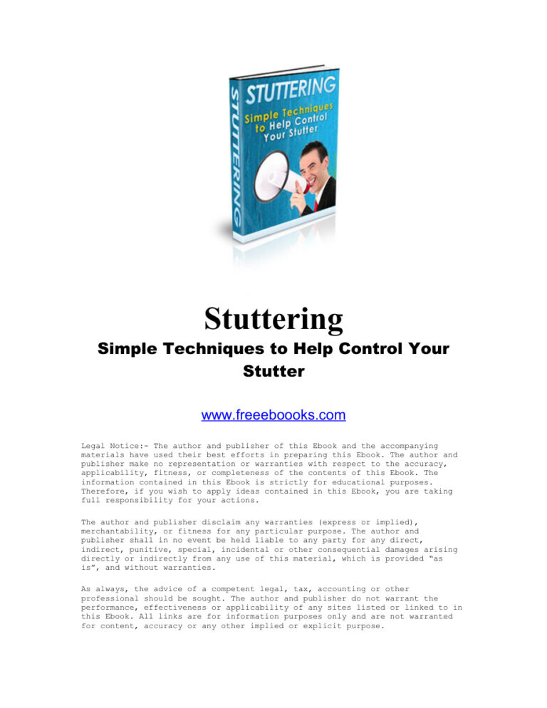 Stuttering: Simple Techniques to Help Control Your Stutter PDF Download – Unknown Author