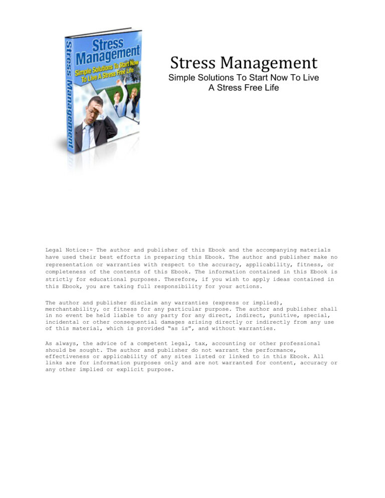 Stress Management PDF Download – Unknown Author