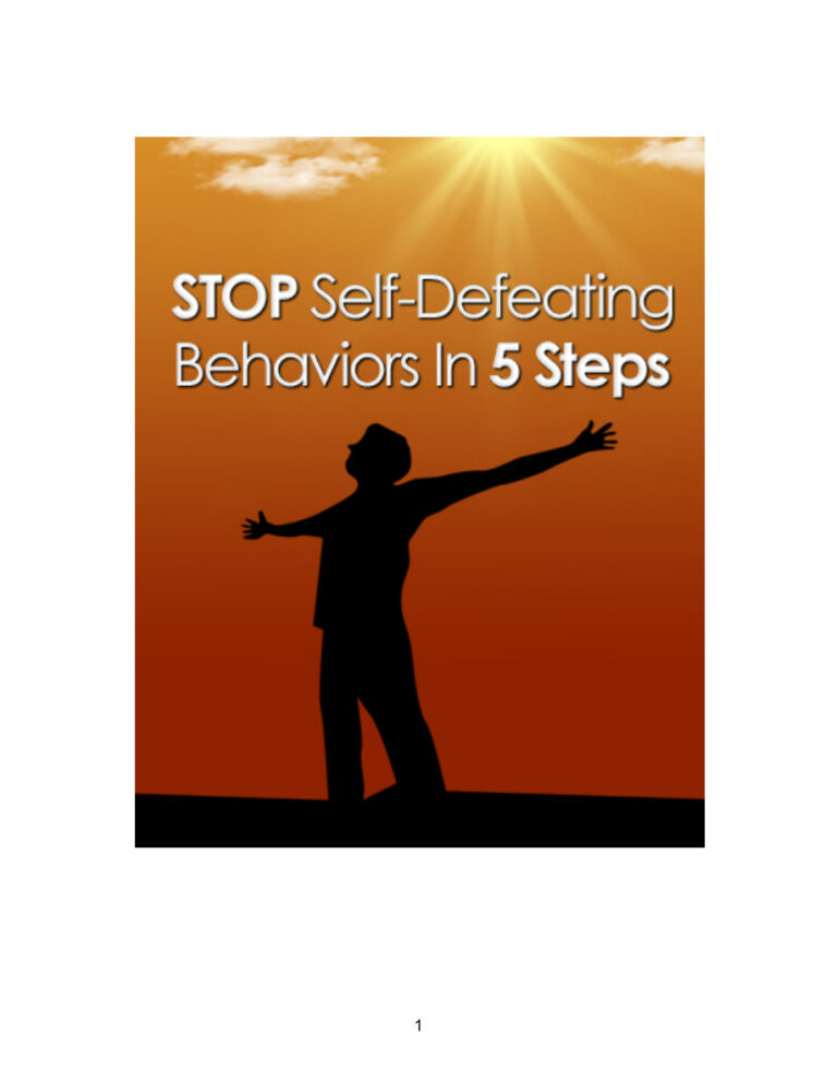 Stop Self-Defeating Behaviors in 5 Steps PDF Download – Unknown Author