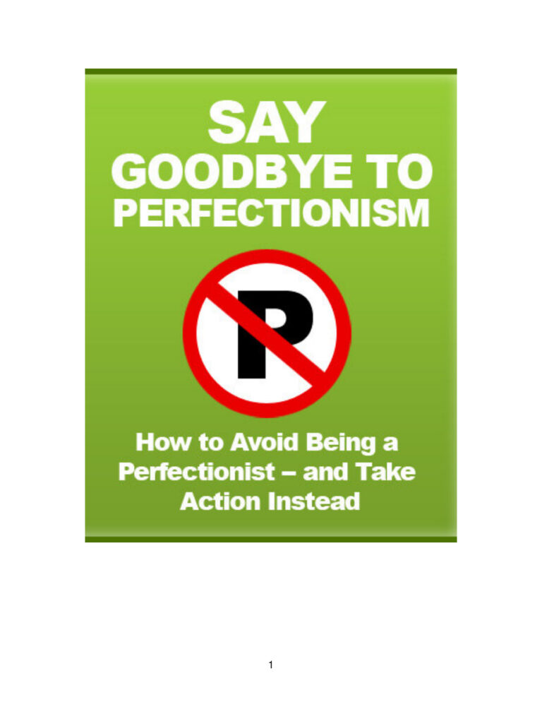 Say Goodbye to Perfectionism PDF Download – Unknown Author