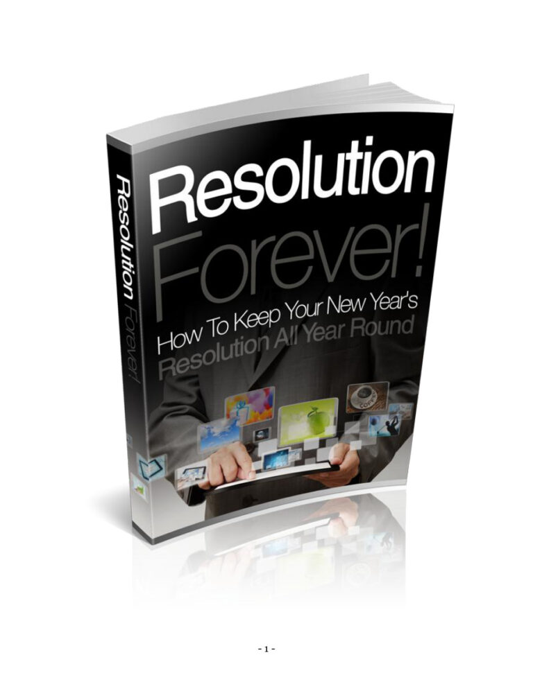 Resolution Forever PDF Download – Unknown Author