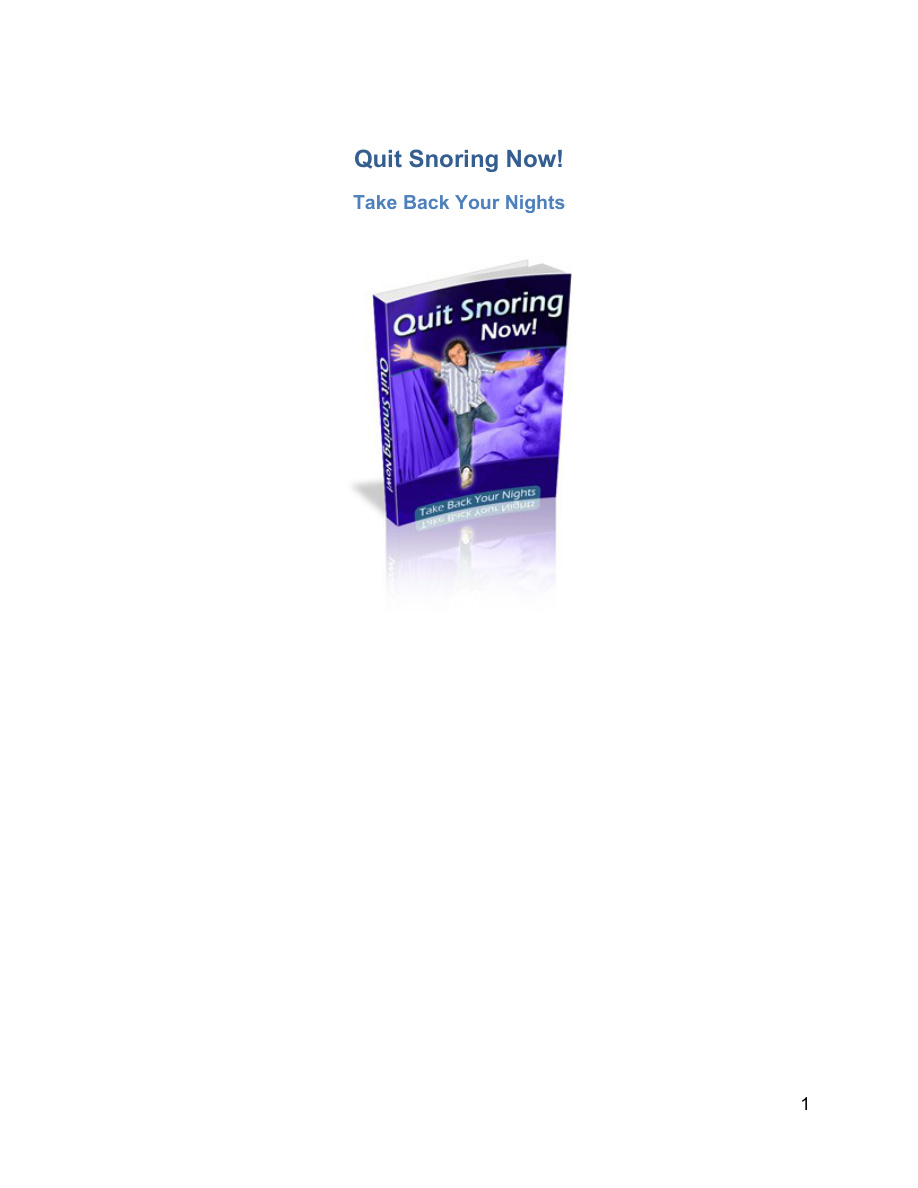 Quit Snoring Now PDF Download