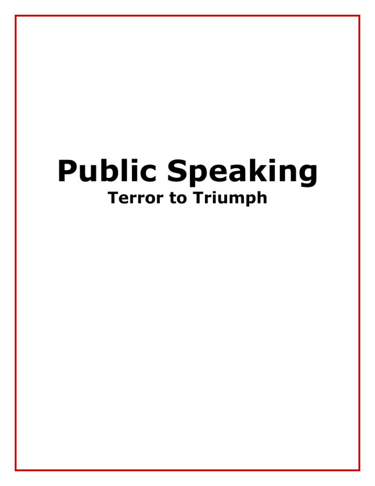 Public Speaking: Terror to Triumph PDF Download – Unknown Author