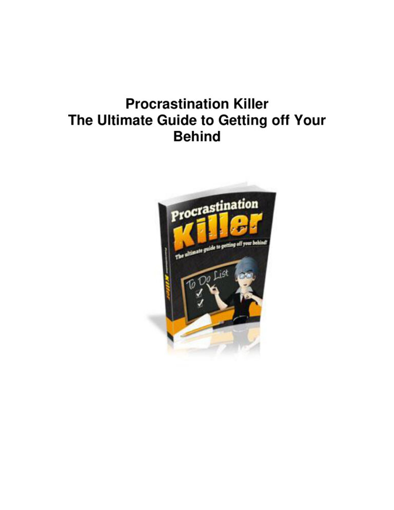 Procrastination Killer PDF Download – Unknown Author