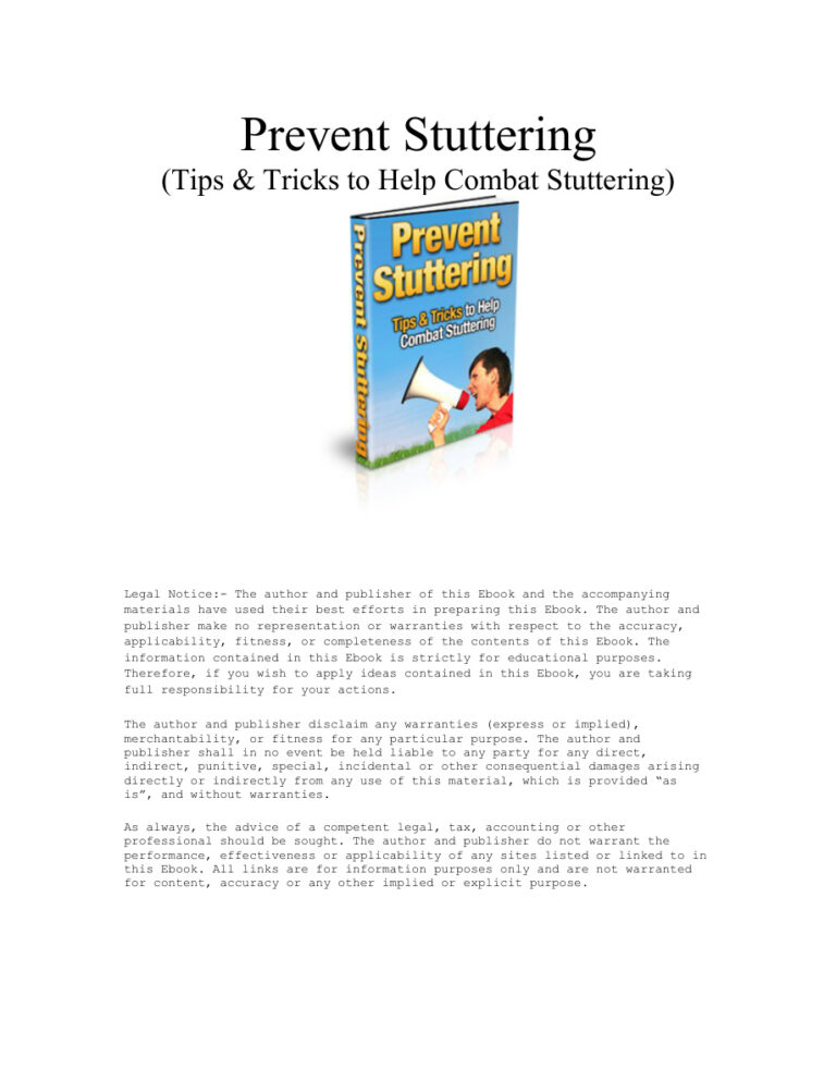 Prevent Stuttering PDF Download – Unknown Author
