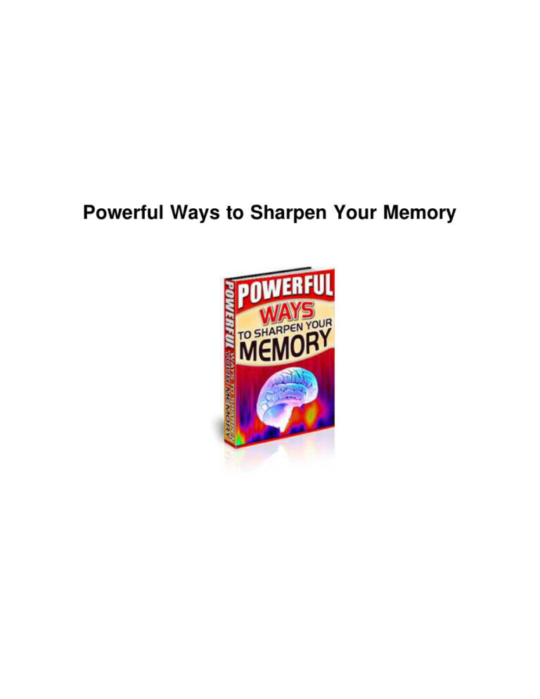 Powerful Ways to Sharpen Your Memory PDF Download – Unknown Author