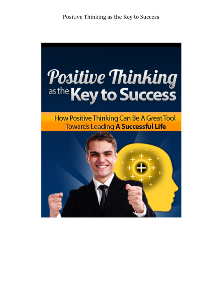 Positive Thinking as the Key to Success PDF Download – Unknown Author