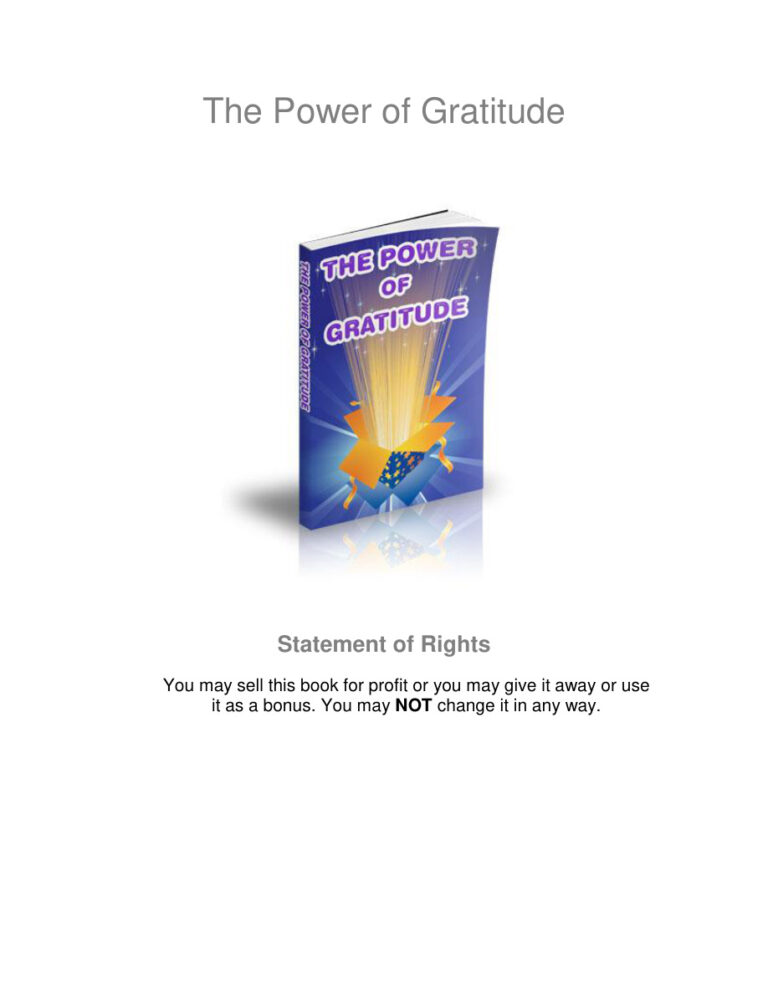 The Power of Gratitude PDF Download – Unknown Author