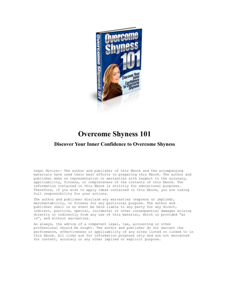 Overcome Shyness 101 PDF Download – Unknown Author