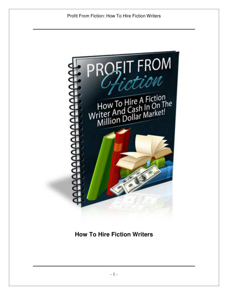 Profit from Fiction PDF Download – Unknown Author
