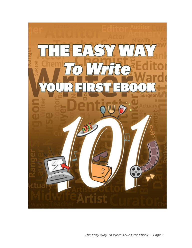 The Easy Way to Write Your First E-book PDF Download – Unknown Author