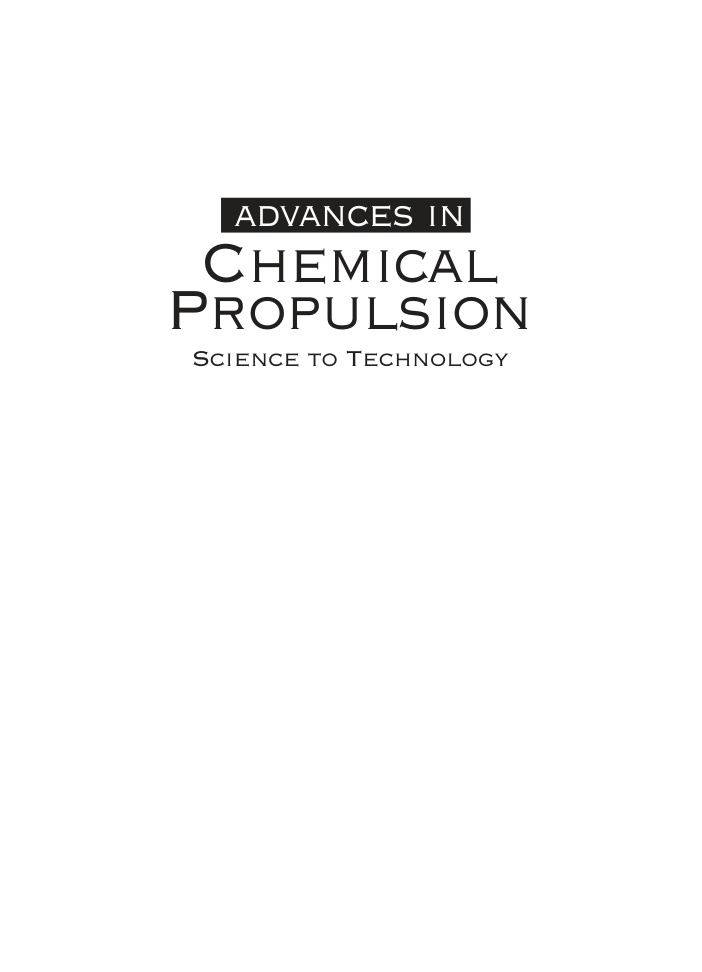 Advances in Chemical Propulsion PDF Download – Gabriel D. Roy