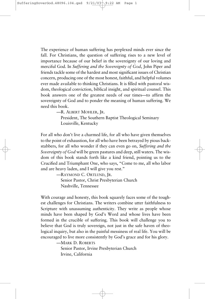 Suffering and the Sovereignty of God PDF Download – John Piper