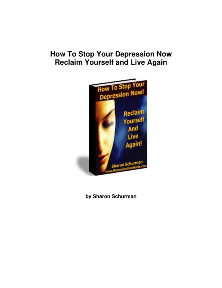 How to Stop Your Depression Now PDF Download – Unknown Author